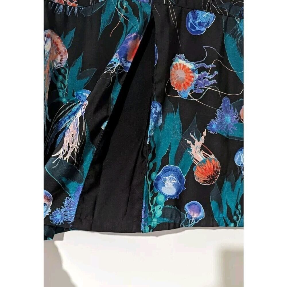Via Ripatti Designs Jellyfish Button Down Shirt Mens Multicolored Polyester u - Picture 8 of 9
